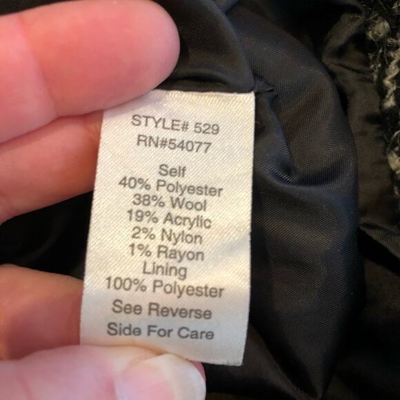 Cabi Over the Moon black white tweed zip wool blend blazer jacket size 6 #529 - Picture 9 of 16